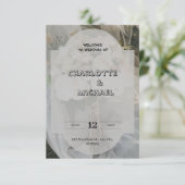 Faire-part de mariage élégant gris et marron (Debout devant)