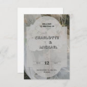 Faire-part de mariage élégant gris et marron (Devant / Derrière)