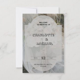 Faire-Part De Mariage Élégant Gris Et Marron