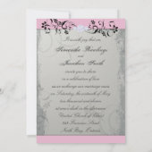 faire-part de mariage Élégant gris rose vieilli Fl (Dos)