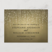 Faire-Part de Mariage Élégant Guirlande de Lumineu (Devant)