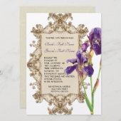 Faire-part de mariage élégant - iris élégant (Devant / Derrière)