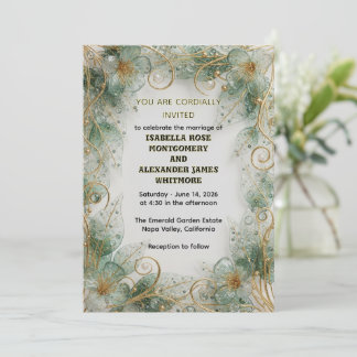 Faire-part de mariage élégant jardin botanique Flo