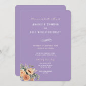 Faire-part de mariage - Elégant lavendar fleuri (Devant / Derrière)
