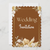 Faire-part de mariage élégant marron et beige à mo (Devant)