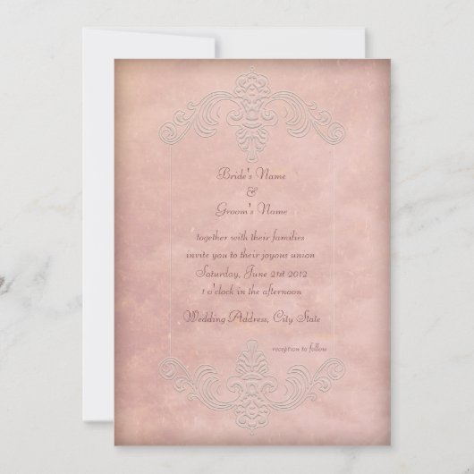 Faire-part de mariage élégant Mauve Rustique (Devant)
