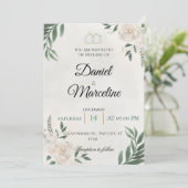 Faire-Part de Mariage Élégant Minimaliste (Debout devant)
