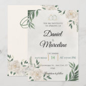 Faire-Part de Mariage Élégant Minimaliste (Devant / Derrière)