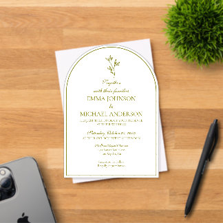 Faire-part de mariage élégant minimaliste blanc et