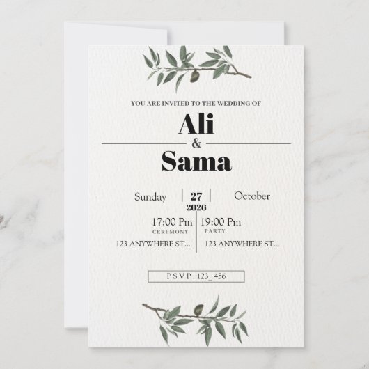 Faire-part de mariage élégant minimaliste | Modern (Devant)