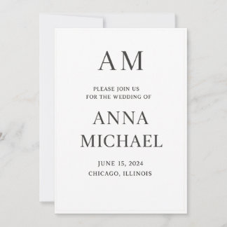 Faire-part de mariage élégant minimaliste – Style