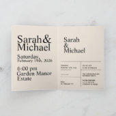 Faire-part de mariage élégant moderne (Intérieur)