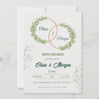 Faire-part de mariage élégant moderne minimaliste