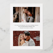 Faire-Part de Mariage Élégant Moderne Or avec Phot (Verso)