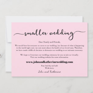 Faire-part de mariage élégant moderne rose plus pe