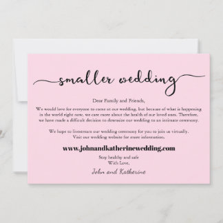 Faire-part de mariage élégant moderne rose plus pe