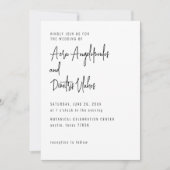 Faire-part de mariage élégant moderne simple et éc (Devant)