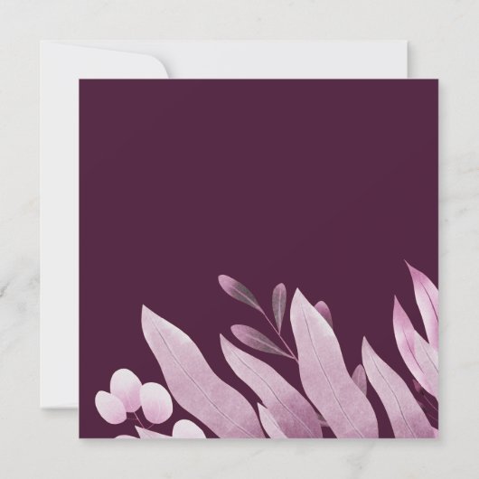 Faire-part de mariage élégant Monogramme feuilles (Dos)