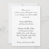 Faire-part de mariage, élégant noir et argent (Dos)