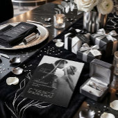Faire-part de mariage élégant noir et blanc