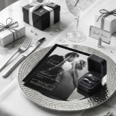 Faire-part de mariage élégant noir et blanc