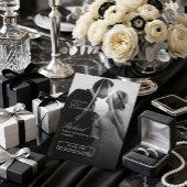 Faire-part de mariage élégant noir et blanc
