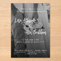 Faire-part de mariage élégant noir et blanc