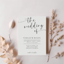 Faire-part de mariage élégant noir et blanc à l'éc