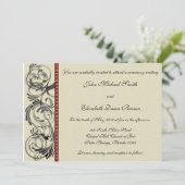 Faire-part de mariage élégant : Noir, rouge, et (Debout devant)