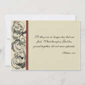 Faire-part de mariage élégant : Noir, rouge, et (Dos)