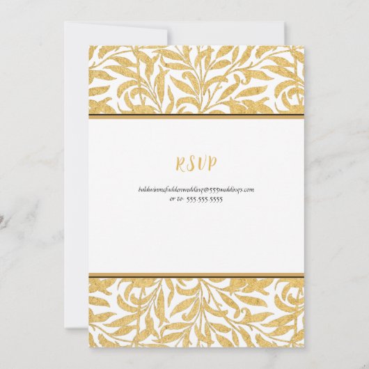 Faire-Part de Mariage Élégant Or et Noir (Dos)