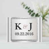 Faire-part de mariage élégant pailleté (Debout devant)