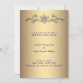 Faire-part de mariage élégant Paon à conserver (Dos)