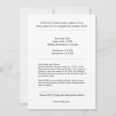 Faire-part de mariage élégant personnalisé avec ph (Dos)