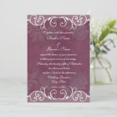 Faire-part de mariage élégant Plum Rose (Debout devant)