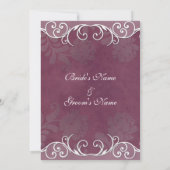 Faire-part de mariage élégant Plum Rose (Dos)
