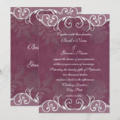 Faire-part de mariage élégant Plum Rose (Devant / Derrière)