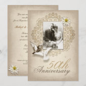 faire-part de mariage élégant pour anniversaire de (Devant / Derrière)