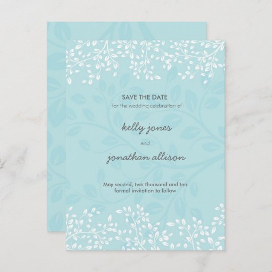 Faire-part de mariage élégant pour annoncer la dat (Devant / Derrière)