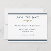 Faire-part de mariage élégant pour la marine et l' (Dos)