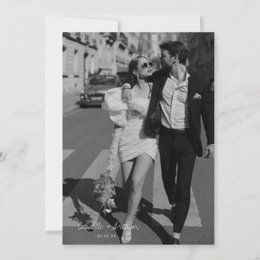 Faire-part de mariage élégant pour sauvegarde de l (Dos)