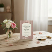 Faire-part de mariage élégant rayé rose tendre
