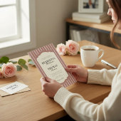 Faire-part de mariage élégant rayé rose tendre