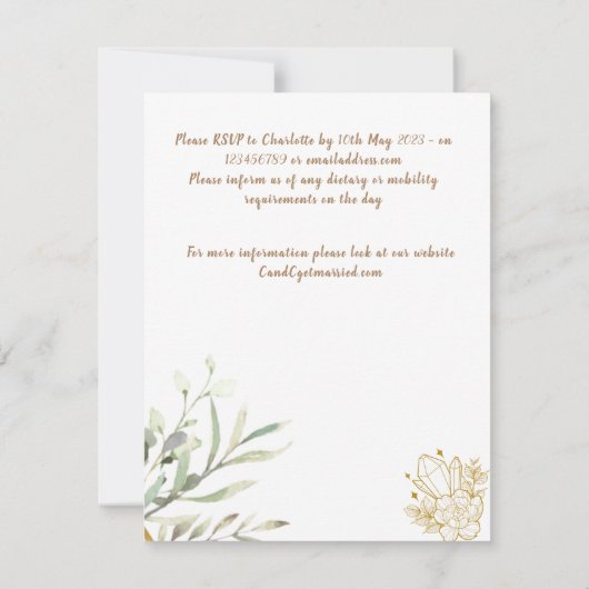 Faire-part de mariage | Élégant | RSVP | Handfasti (Dos)