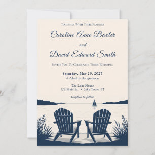 Faire-Part de Mariage Élégant Rustique au Bord du