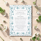 Faire-part de mariage élégant sarcelle prospère