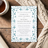 Faire-part de mariage élégant sarcelle prospère