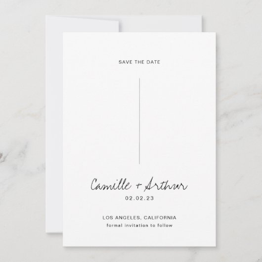 Faire-part de mariage élégant "Save the Date" (Devant)