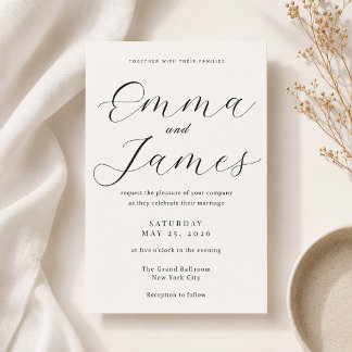 Faire-part de mariage élégant script + serif édita