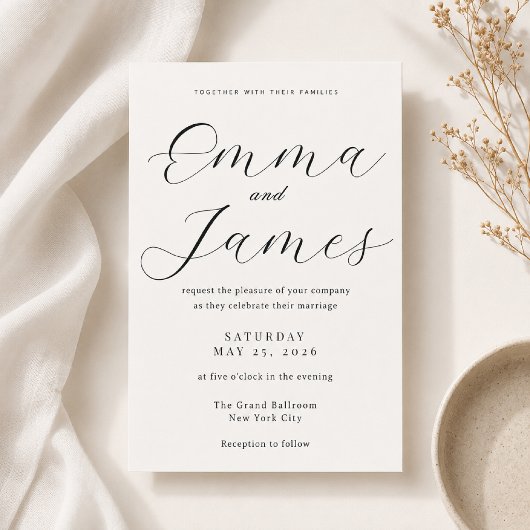 Faire-part de mariage élégant script + serif édita